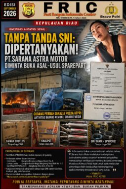 TANPA TANDA SNI: DIPERTANYAKAN PT.SARANA ASTRA MOTOR DIMINTA BUKA ASAL-USUL SPAREPART
